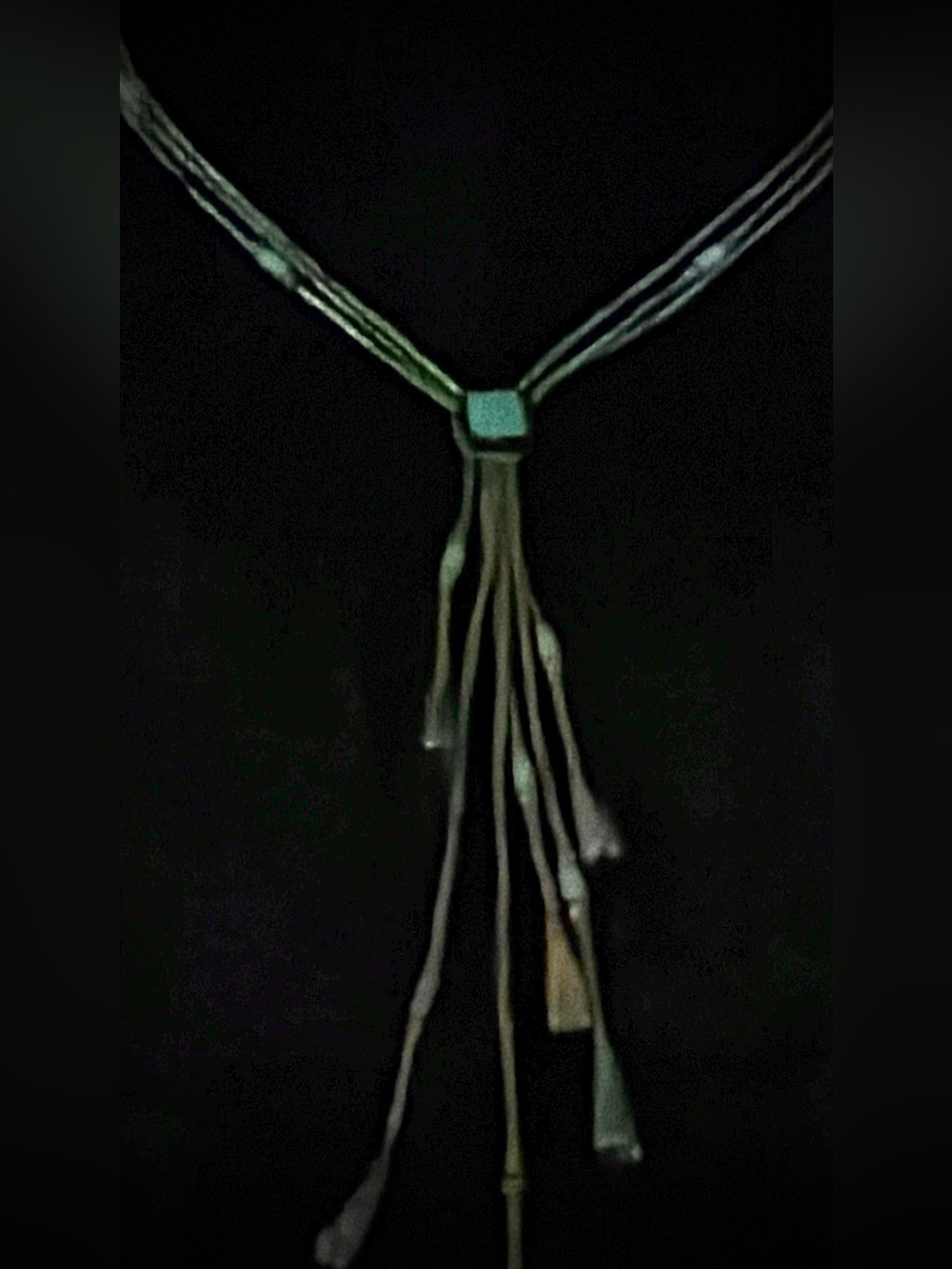 20" Carolyn Pollack Carlisle Sterling Turquoise Beaded Tube 3 Strand Necklace